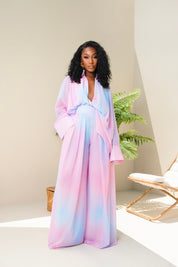 Aria Cotton Candy Print Wide Leg Pants Set Clothing Ellaé Lisqué