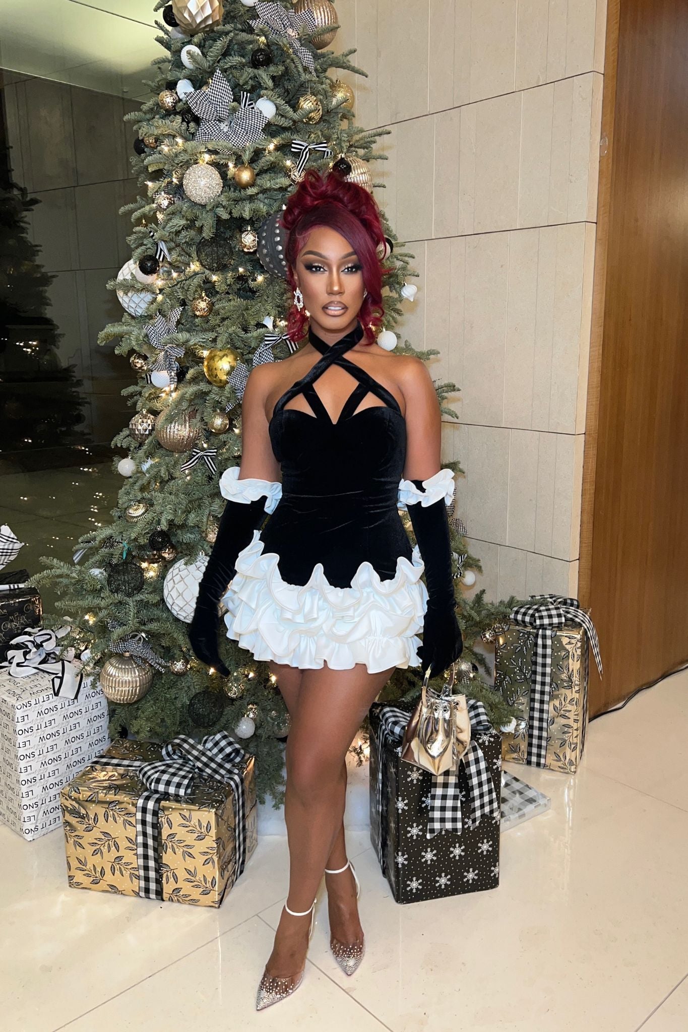 Dreaming of You Black Ruffle Dress Clothing Ellaé Lisqué