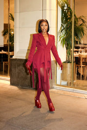 Cleo Wine Red Skirt Suit Clothing Ellaé Lisqué