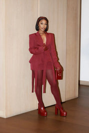 Cleo Wine Red Skirt Suit Clothing Ellaé Lisqué