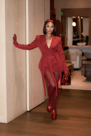 Cleo Wine Red Skirt Suit Clothing Ellaé Lisqué
