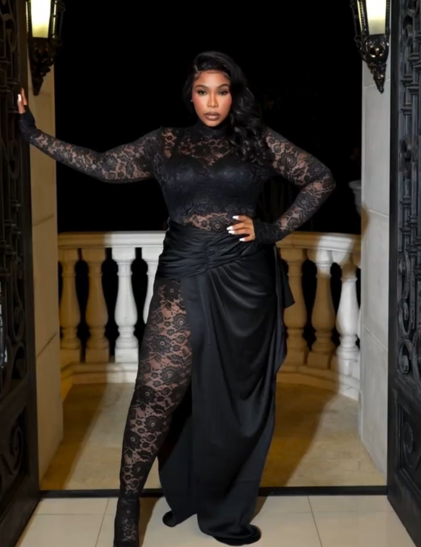 Fall in Love Black Lace Catsuit for Curve and Plus Size Clothing Ellaé Lisqué