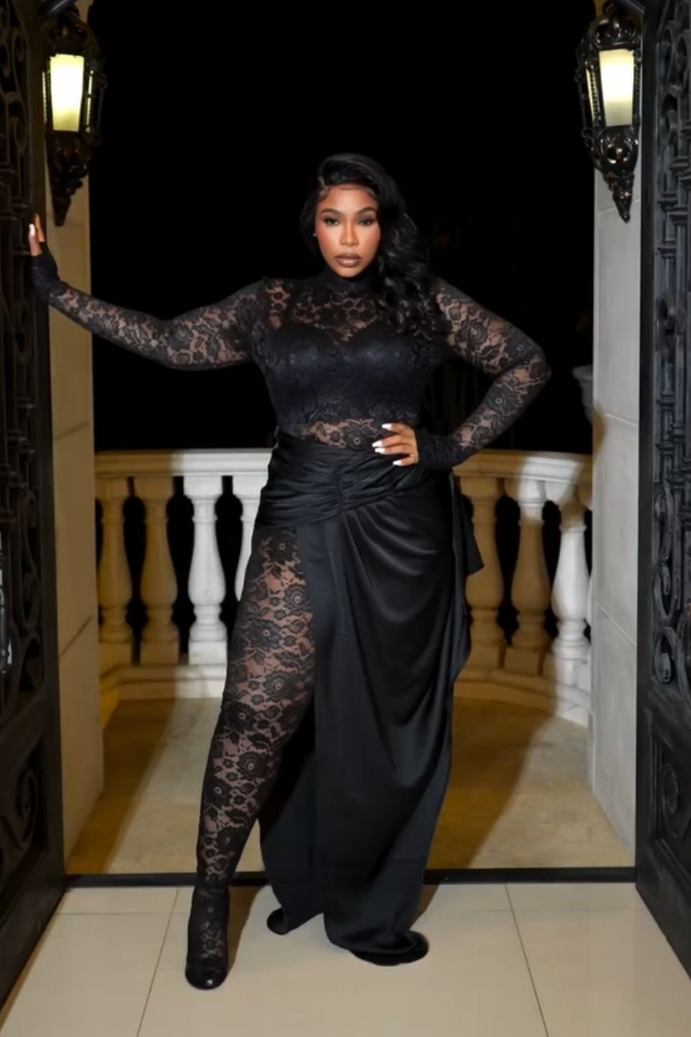 Fall in Love Black Lace Catsuit for Curve and Plus Size Clothing Ellaé Lisqué