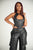 Celestine Black Faux Leather Top