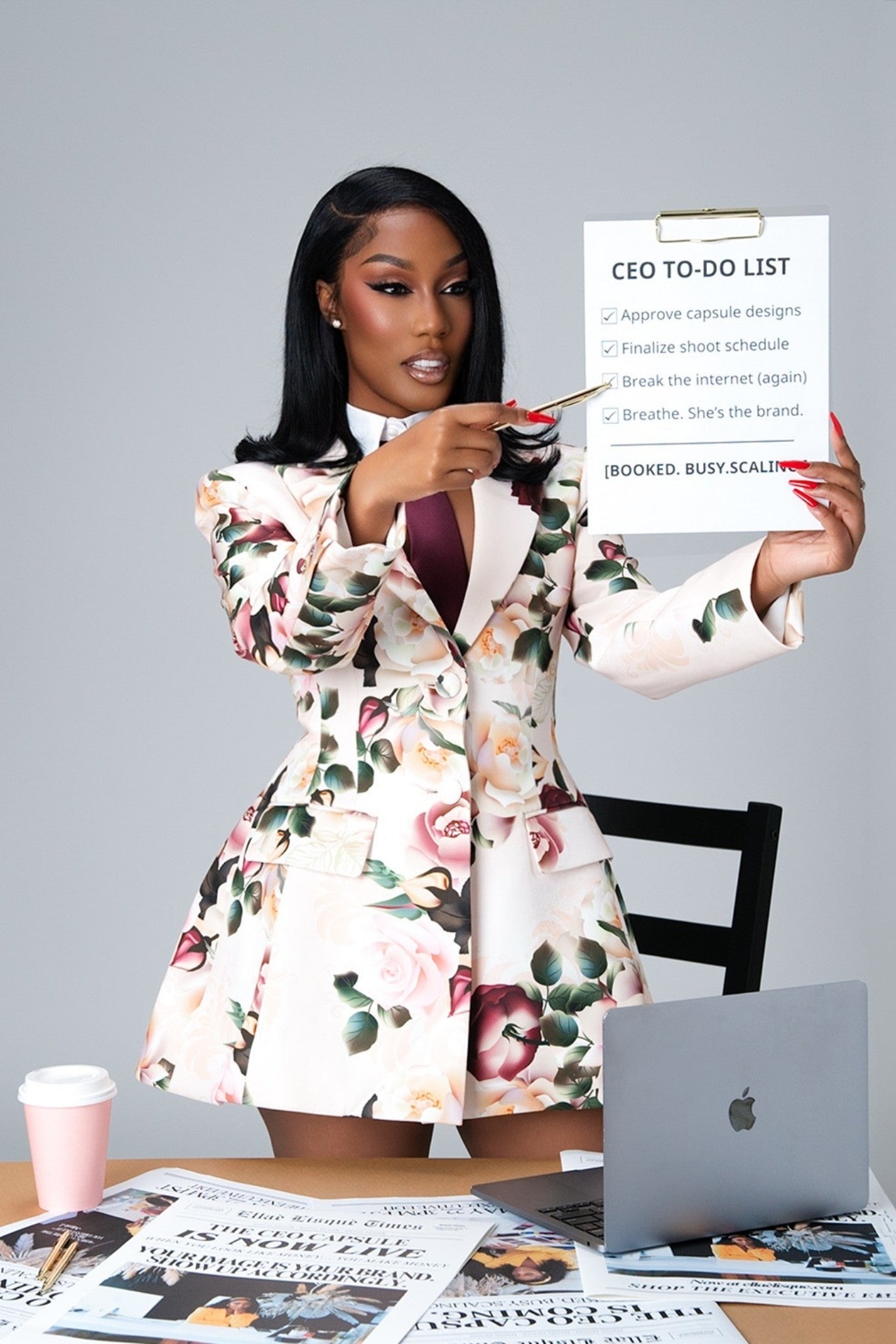 Rhea Floral Blazer Dress Clothing Ellaé Lisqué