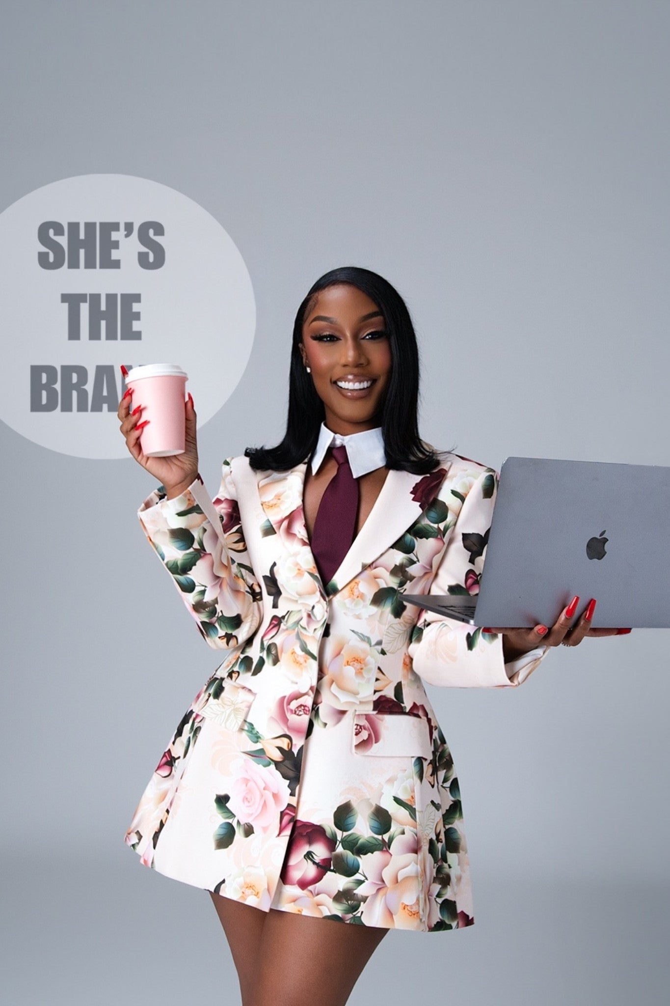 Rhea Floral Blazer Dress Clothing Ellaé Lisqué