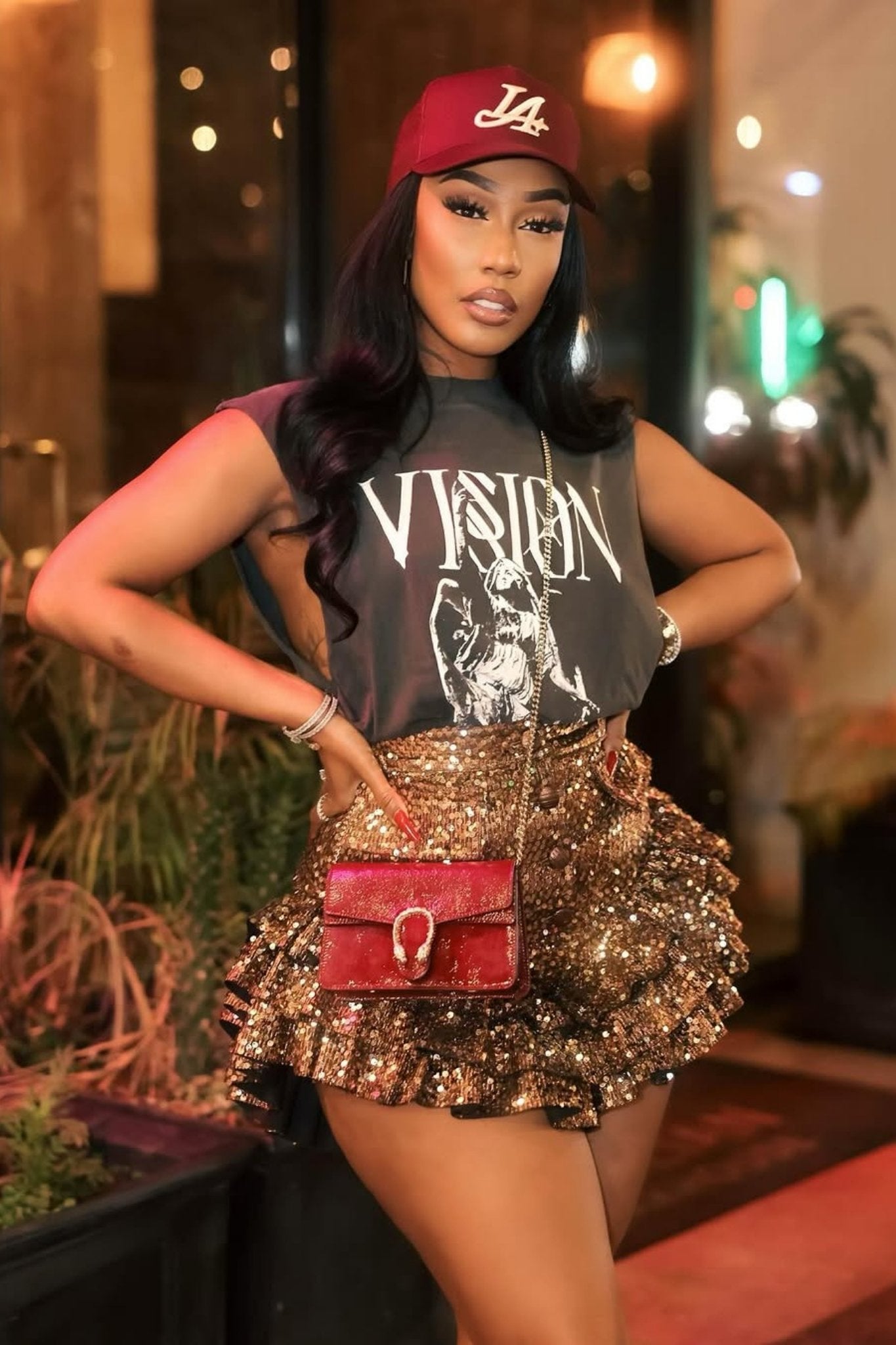 Elara Gold Sequin Ruffle Shorts Clothing Ellaé Lisqué