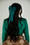 Green Silky Satin Hairbow