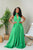 Liana Green Satin Backless Jumpsuit