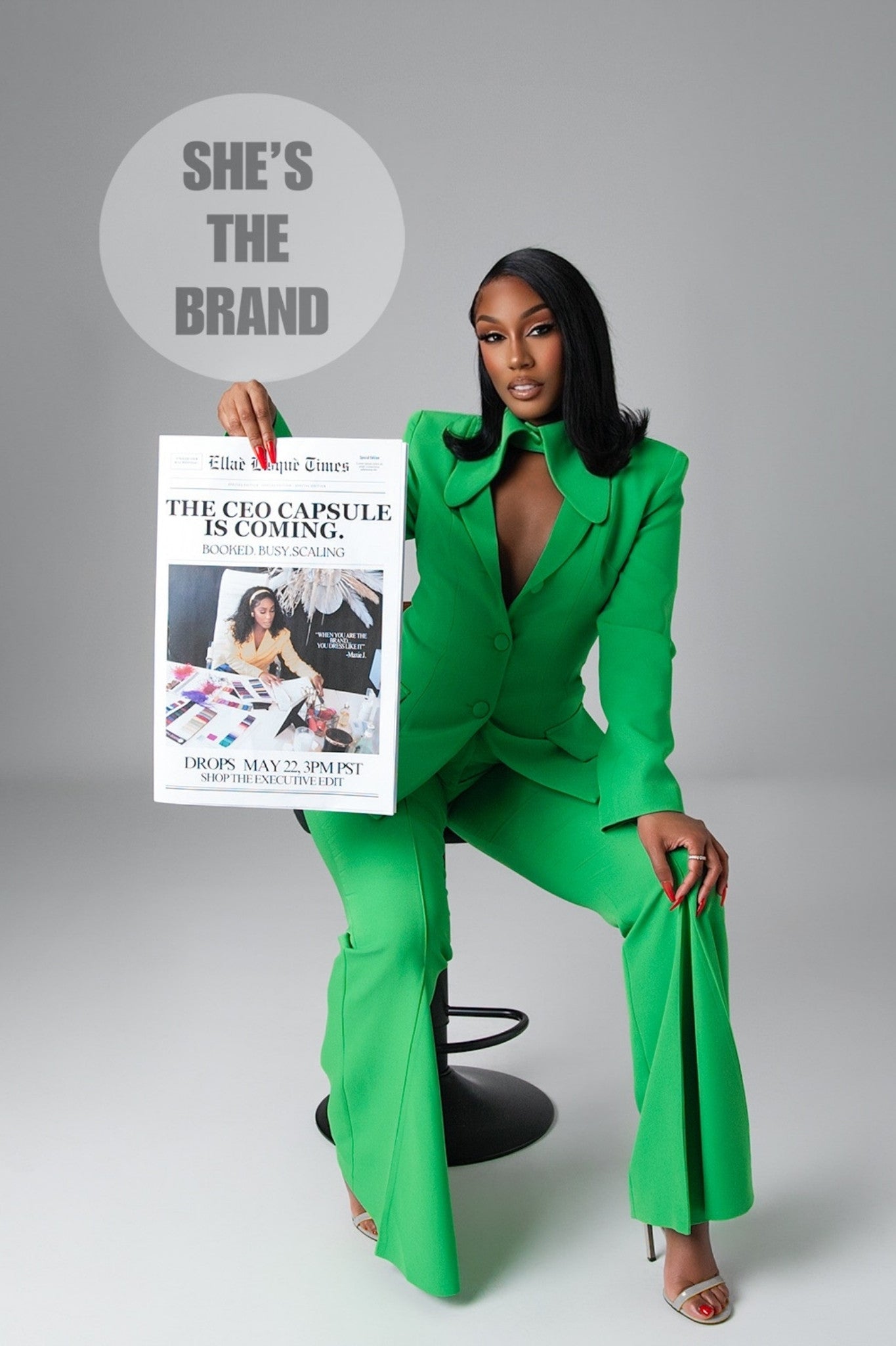 Monet Green Power Suit Clothing Ellaé Lisqué