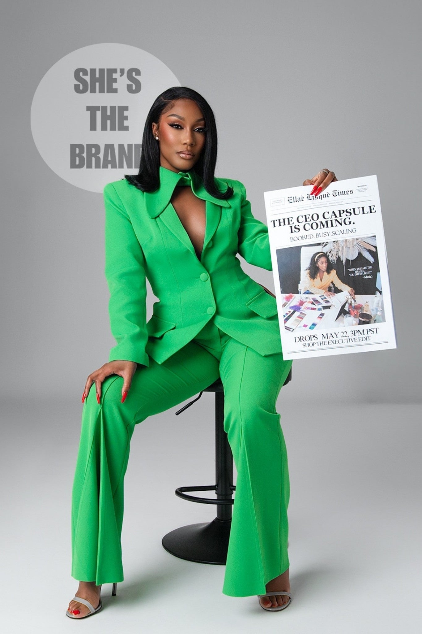 Monet Green Power Suit Clothing Ellaé Lisqué