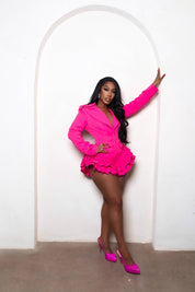 Endless Charm Hot Pink Ruffle Romper Clothing Ellaé Lisqué