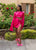 In Her Mood Pink Satin Two Piece Set
