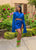 In Her Mood Blue Satin Two Piece Set