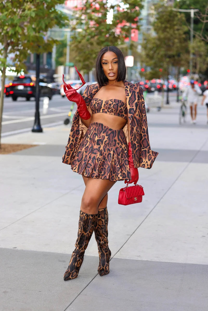 Dreya Leopard Print Blazer Jacket