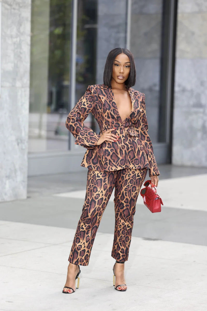 Dreya Leopard Print Trouser Pants Clothing Ellaé Lisqué