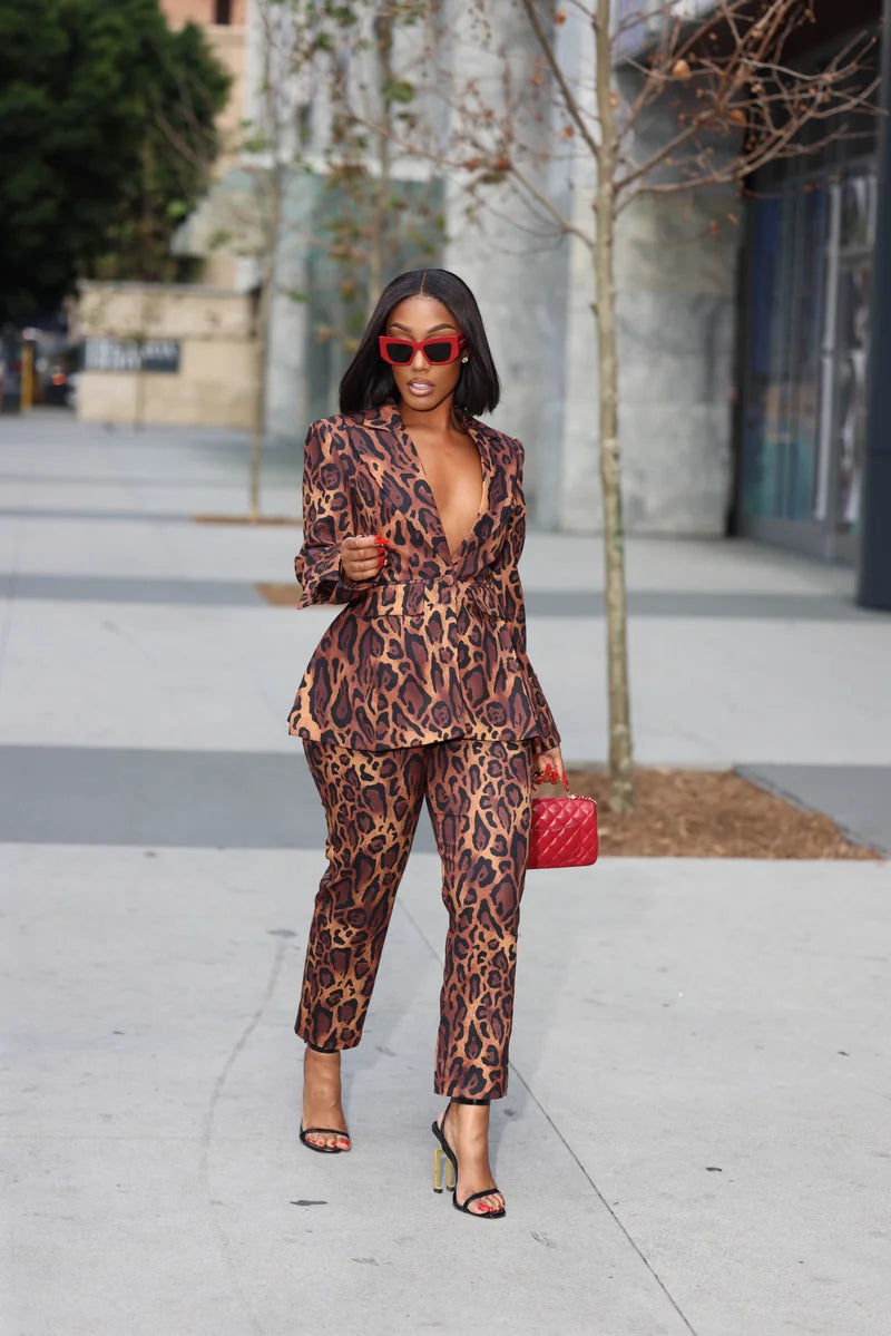 Dreya Leopard Print Trouser Pants Clothing Ellaé Lisqué