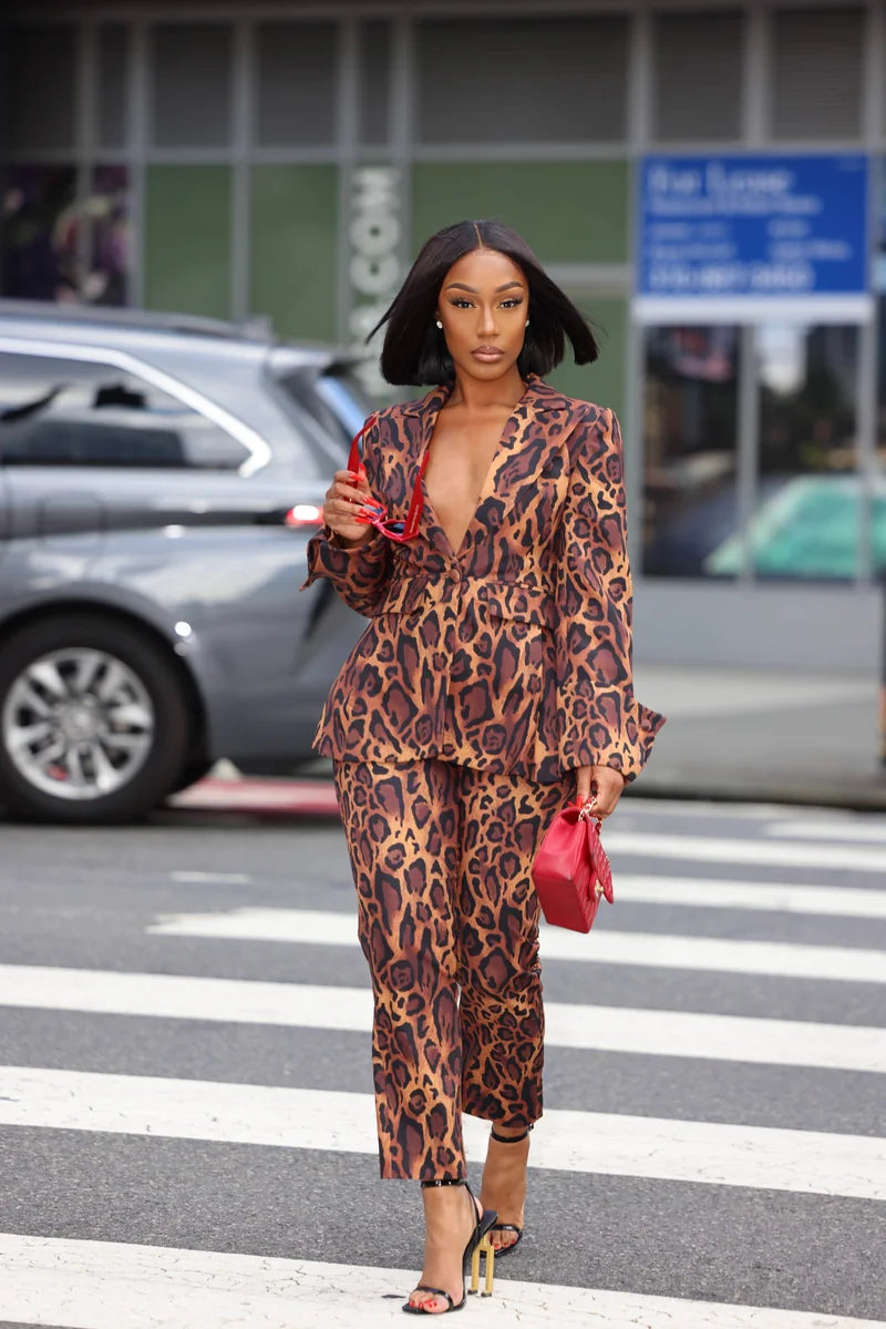 Dreya Leopard Print Trouser Pants Clothing Ellaé Lisqué