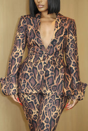 Dreya Leopard Print Blazer Jacket