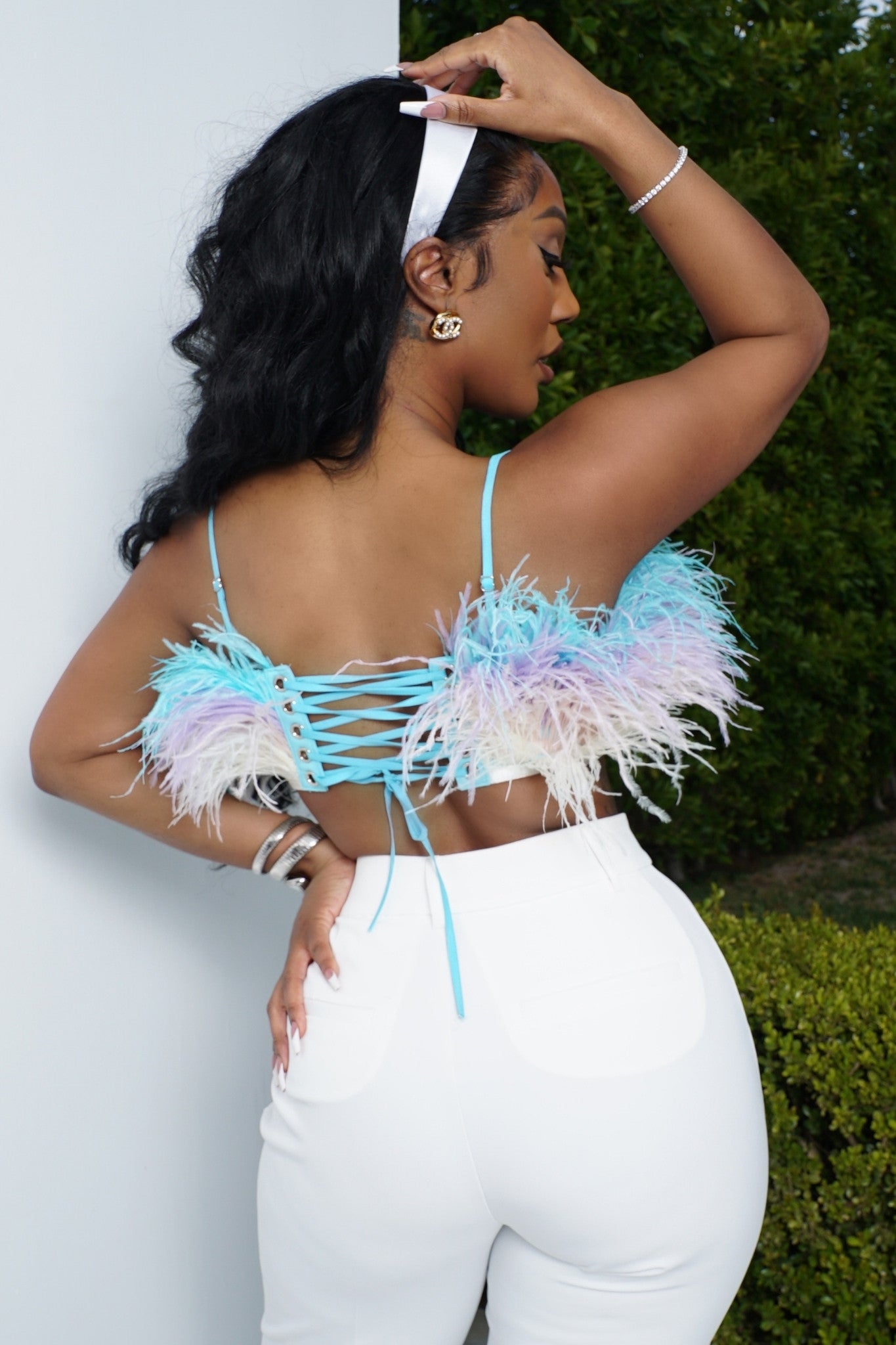 Mila Multi-Color Feather Top Clothing Ellaé Lisqué