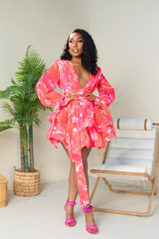 Thalia Multicolor Chiffon Wrap Dress Clothing Ellaé Lisqué