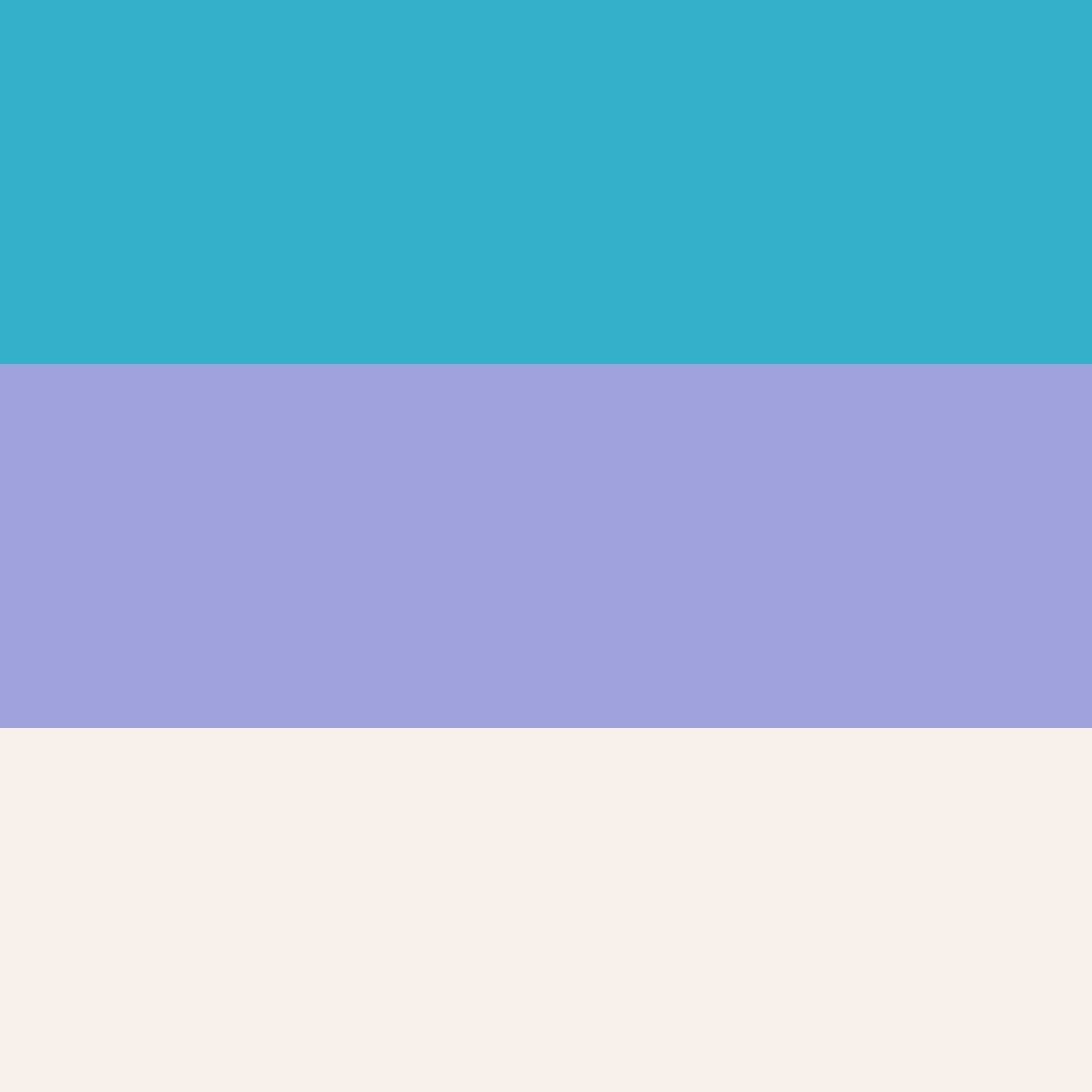 Two-tone color swatch with teal and purple