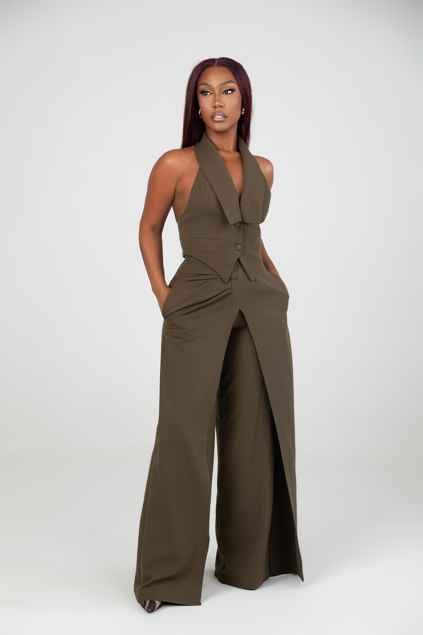 Timeless Moment Olive Wide Leg Pants Clothing Ellaé Lisqué