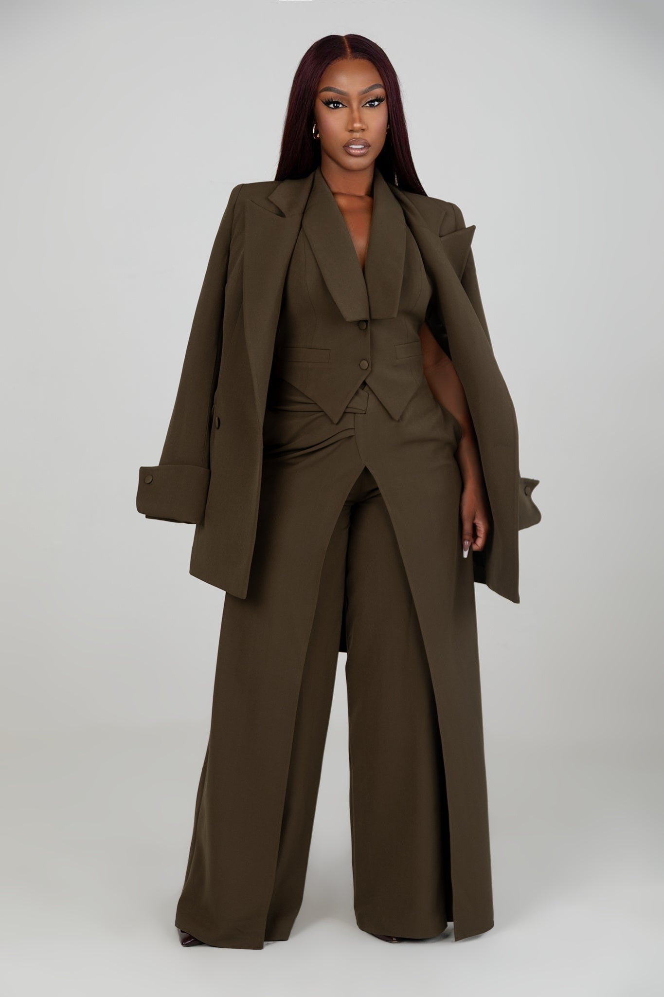 Timeless Moment Olive Blazer Clothing Ellaé Lisqué