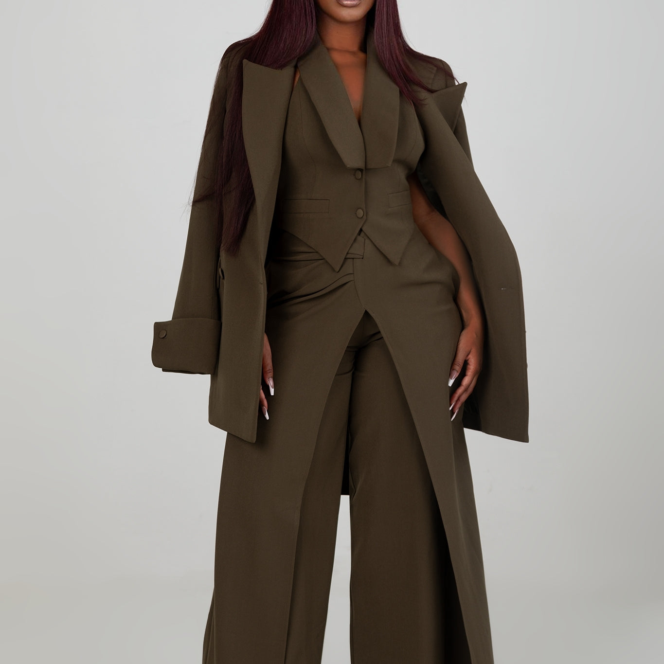 Timeless Moment Olive Blazer Clothing Ellaé Lisqué