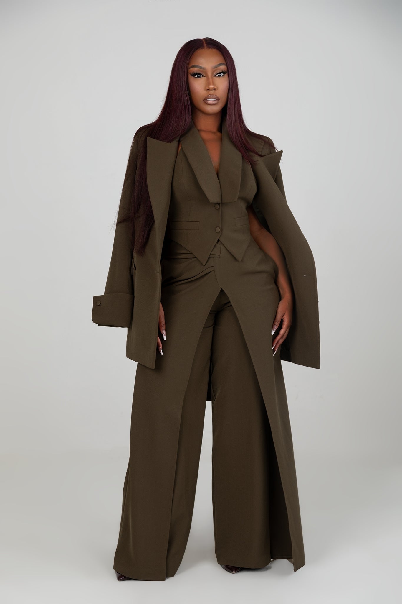 Timeless Moment Olive Blazer Clothing Ellaé Lisqué