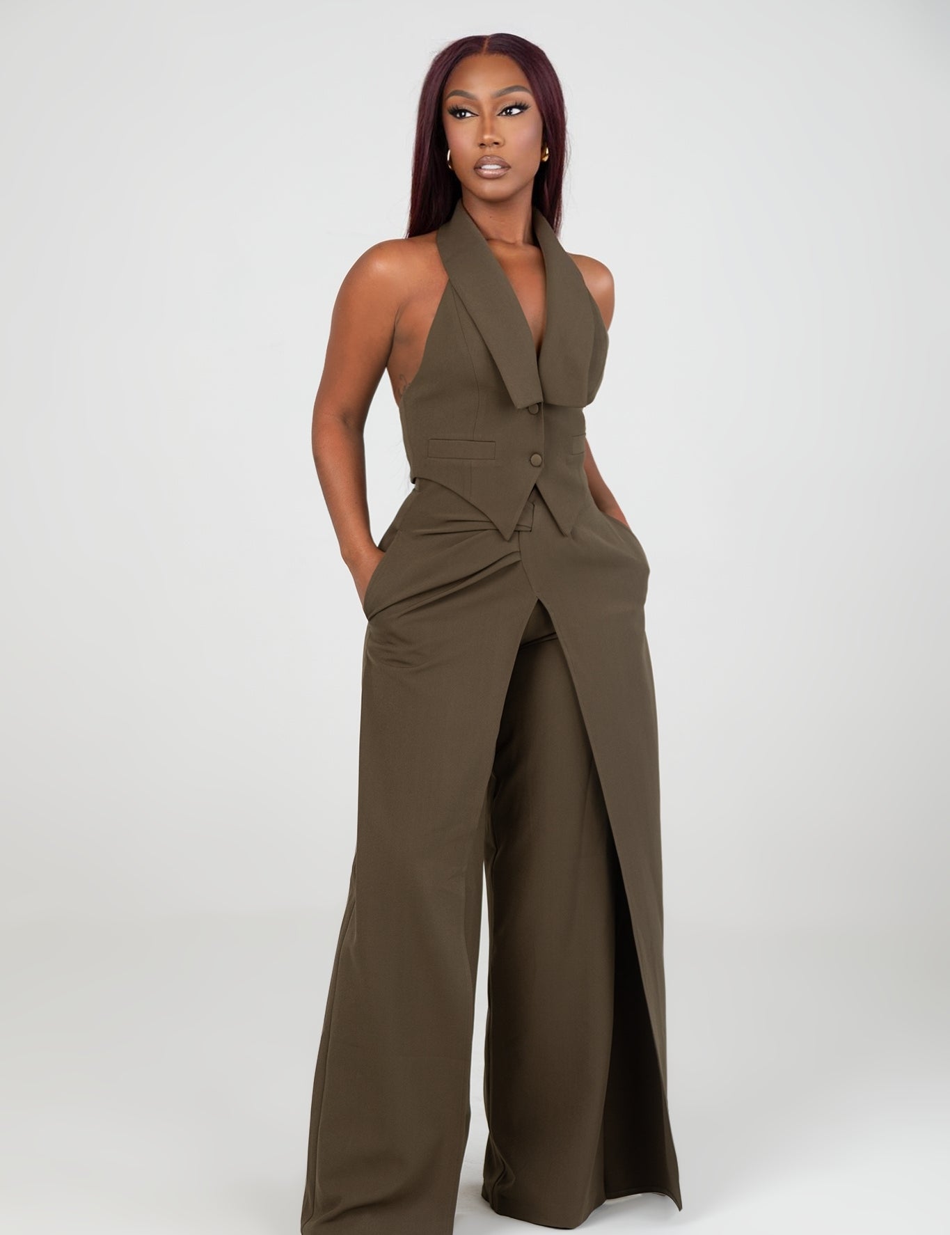 Timeless Moment Olive Wide Leg Pants Clothing Ellaé Lisqué