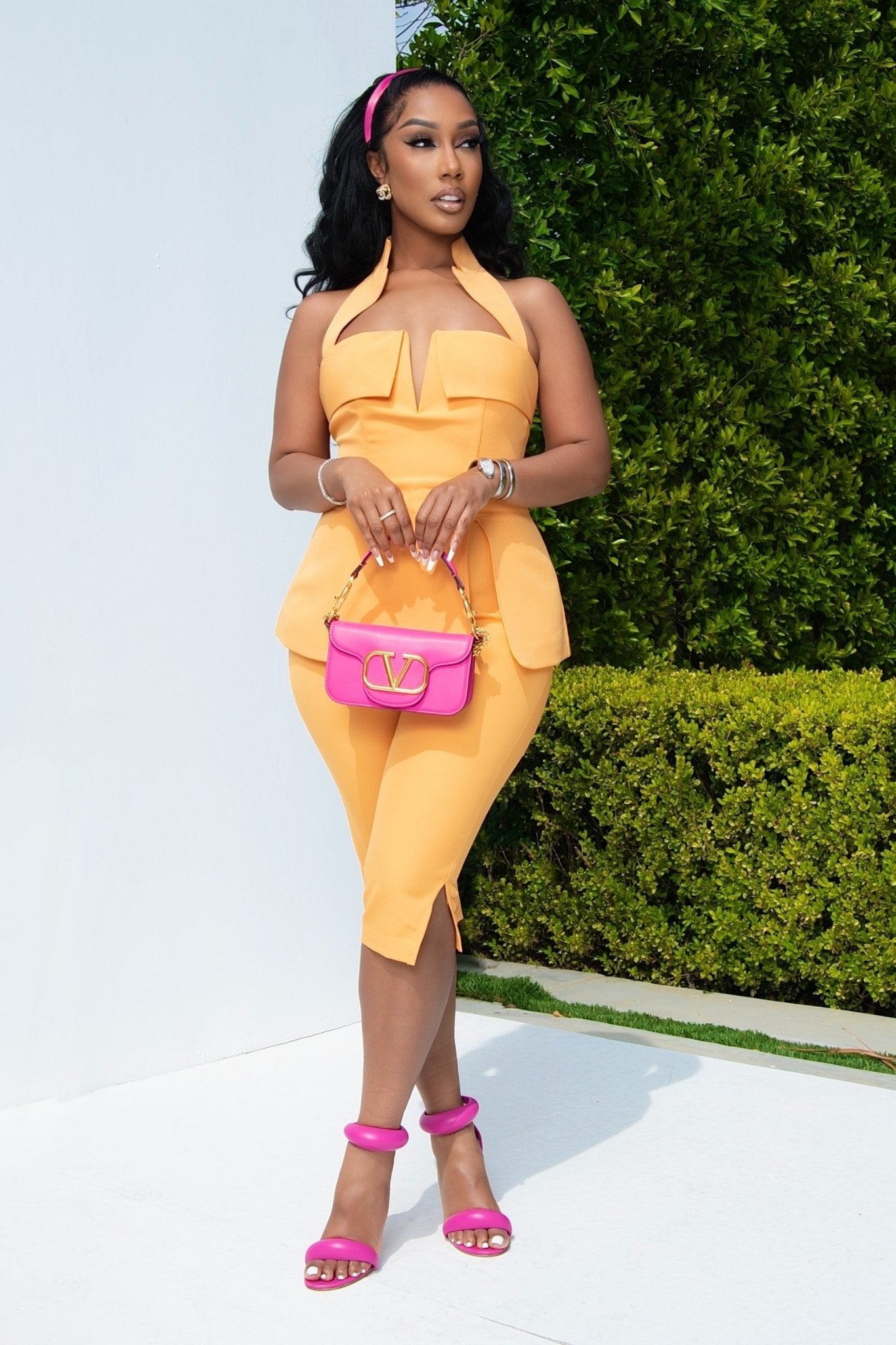 Blair Orange Capri Set Clothing Ellaé Lisqué