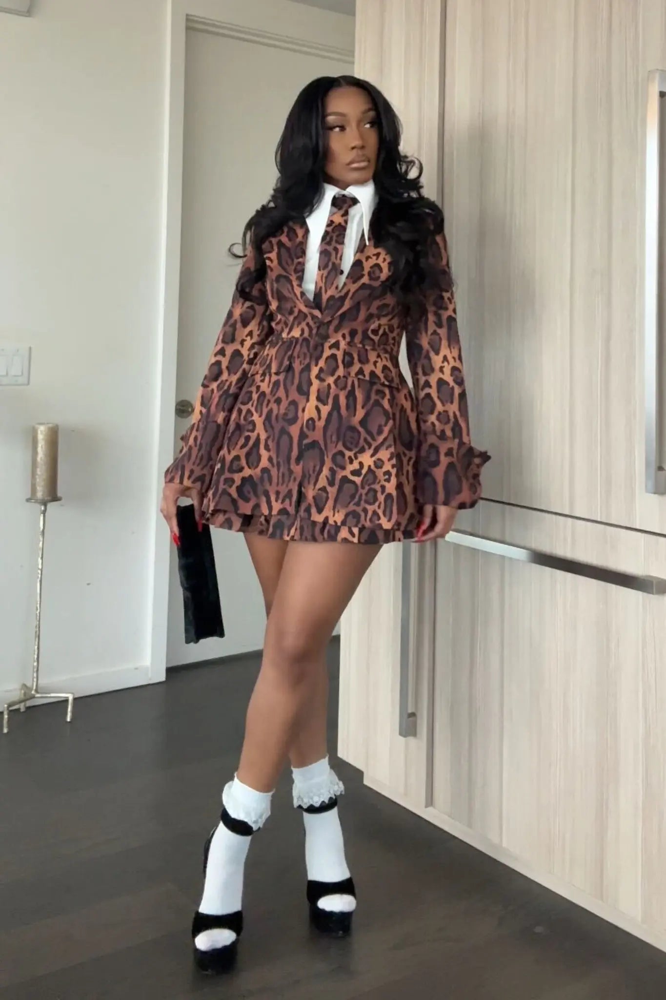 Dreya Leopard Print Tie Clothing Ellaé Lisqué