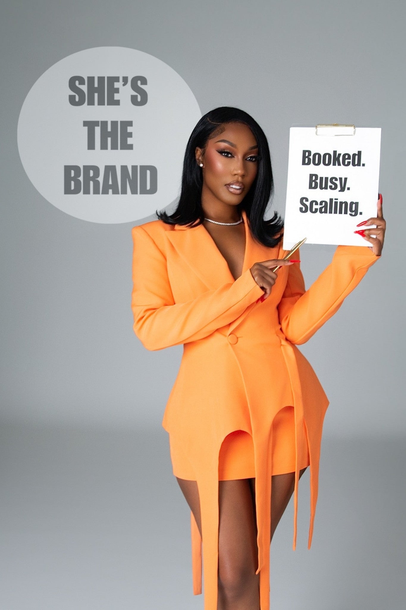 Cleo Orange Blazer Skirt Clothing Ellaé Lisqué