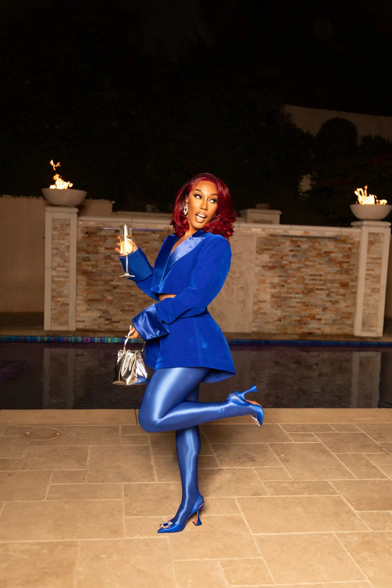 Out for the Night Royal Blue Shorts Set Clothing Ellaé Lisqué