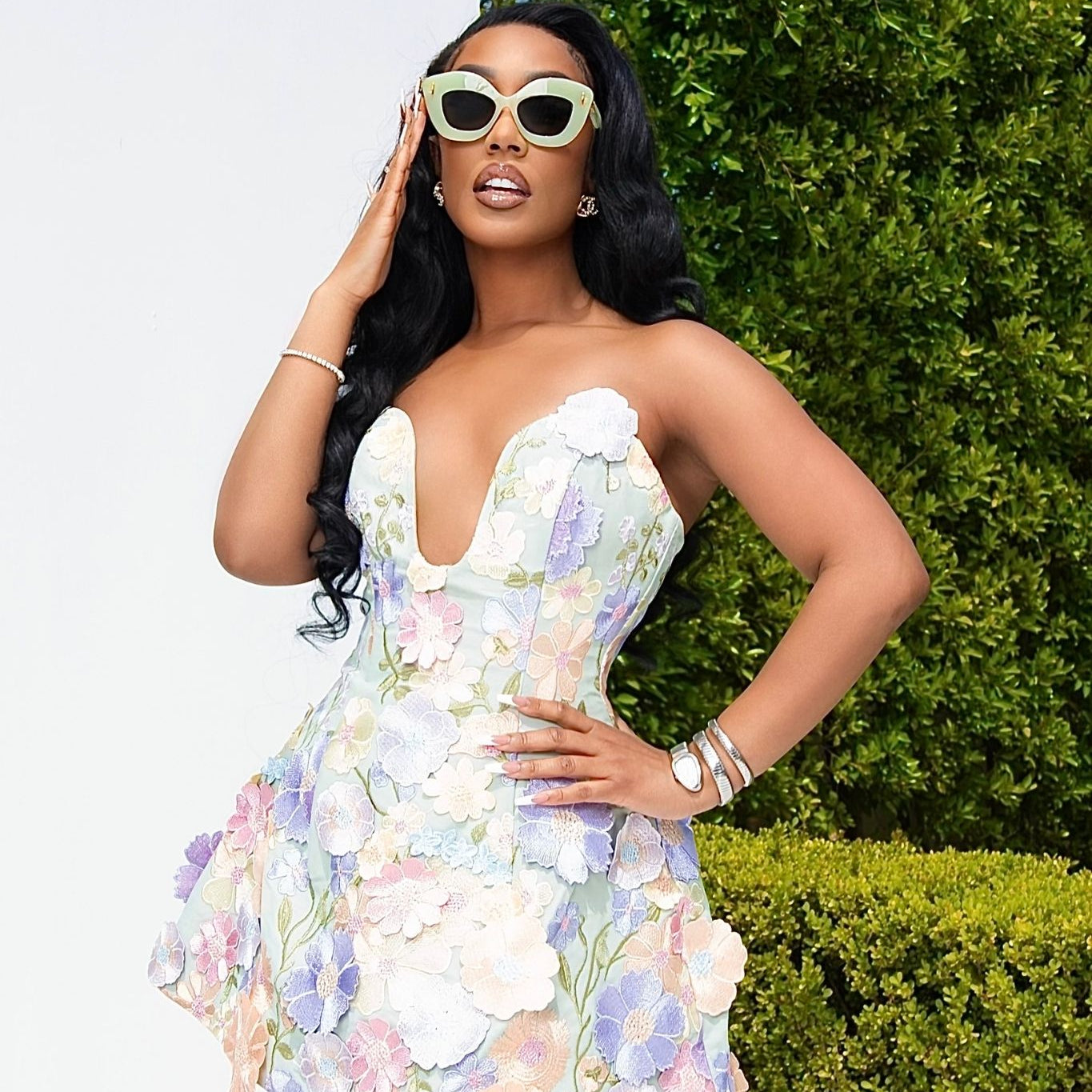 Azalea Pastel Floral Corset Dress Clothing Ellaé Lisqué