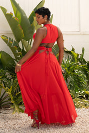Summer Stunner Red Chiffon Maxi Dress Dresses Ellaé Lisqué