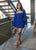 Power and Poise Blue Blazer Dress