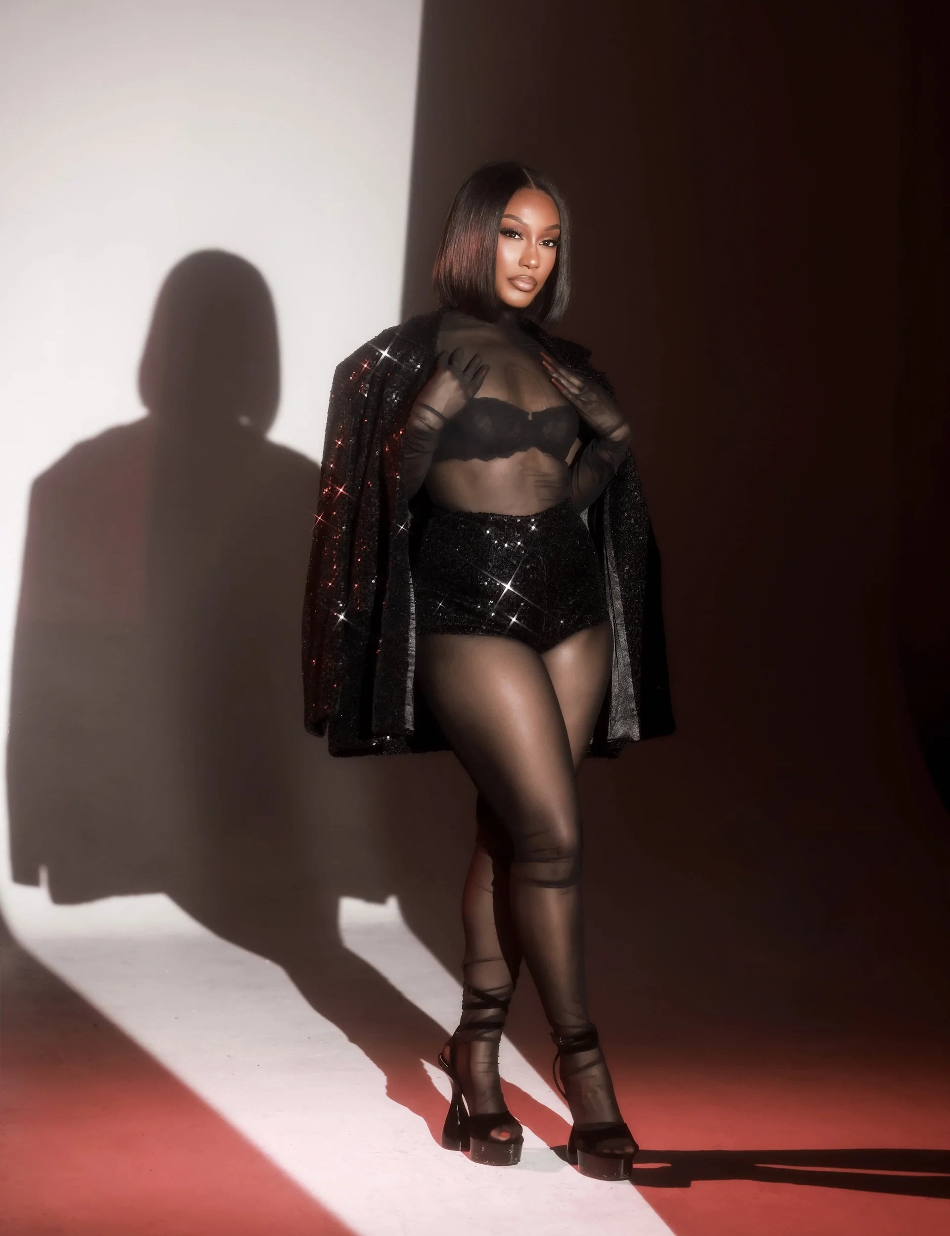 Nia Black 3-Piece Blazer Shorts Set Clothing Ellaé Lisqué