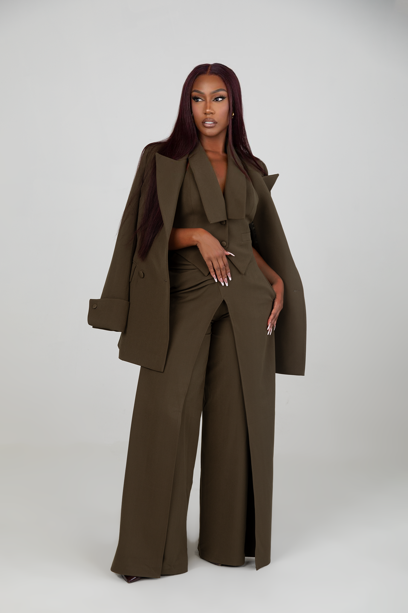 Timeless Moment Olive Blazer Jacket Clothing Ellaé Lisqué