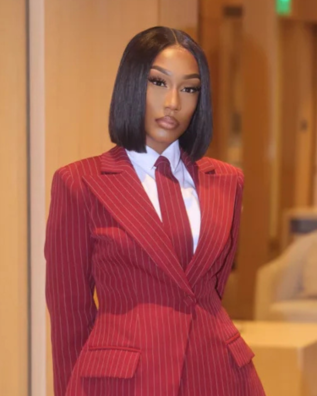 Velora Burgundy Pinstripe Tie Clothing Ellaé Lisqué