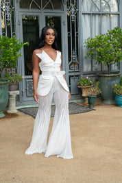 Forever in Love White Mesh Pant Set Clothing Ellaé Lisqué