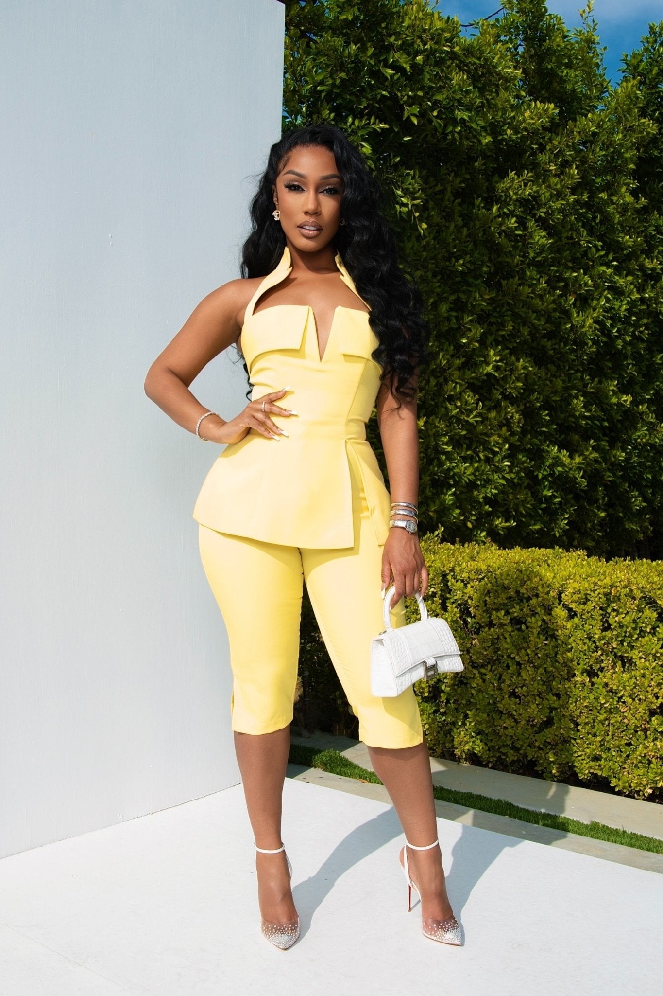 Blair Yellow Capri Set Clothing Ellaé Lisqué