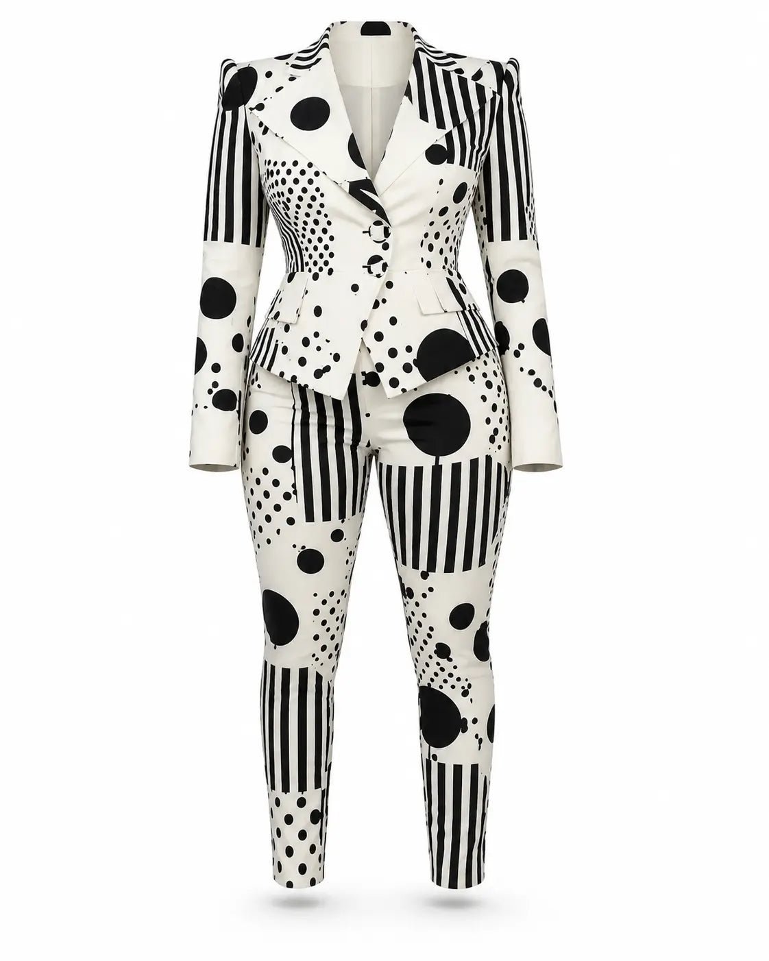 Alicia White Polka Dot Striped Suit Set Ellaé Lisqué