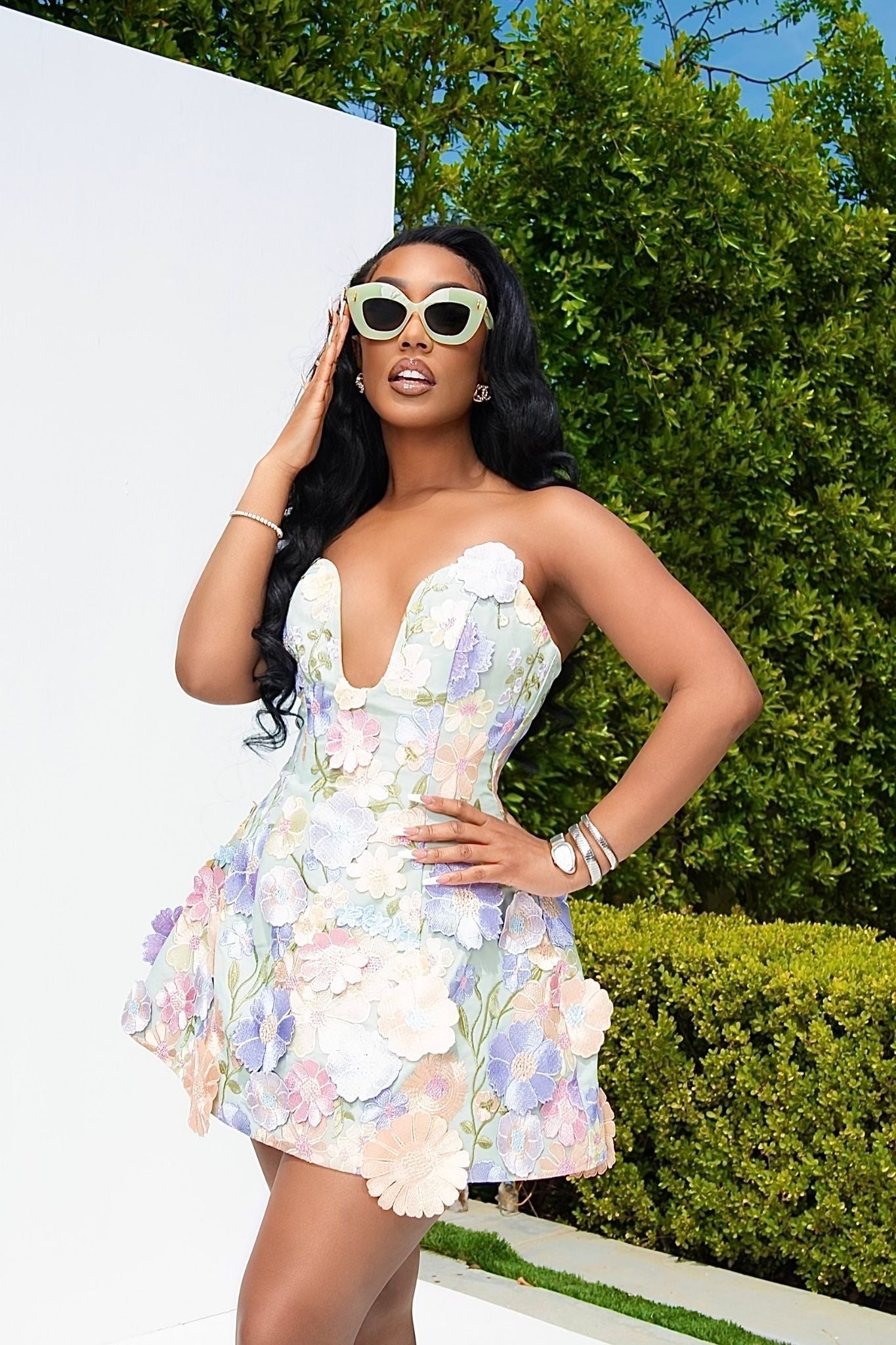 Azalea Pastel Floral Corset Dress Clothing Ellaé Lisqué