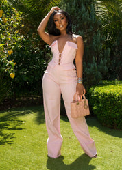 Take Me To Rodeo Jumpsuit - Baby Pink