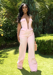 Take Me To Rodeo Jumpsuit - Baby Pink