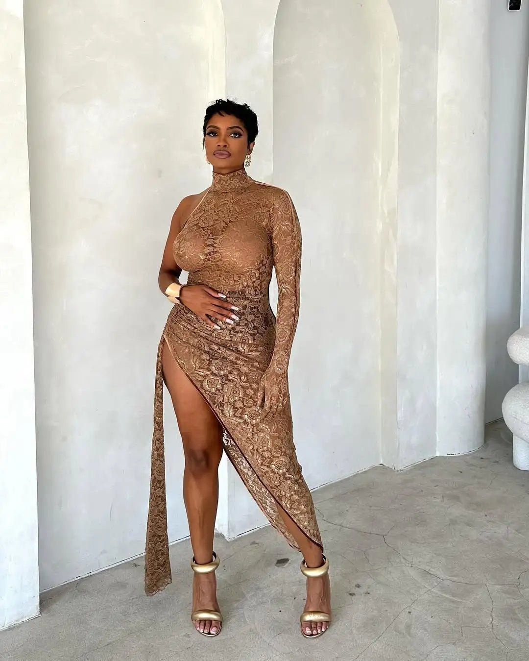 Barely There Nude Lace Dress Clothing Ellaé Lisqué