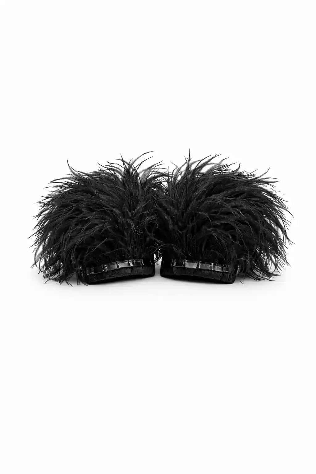 Black Feather Wrist Cuffs - Ellaé Lisqué