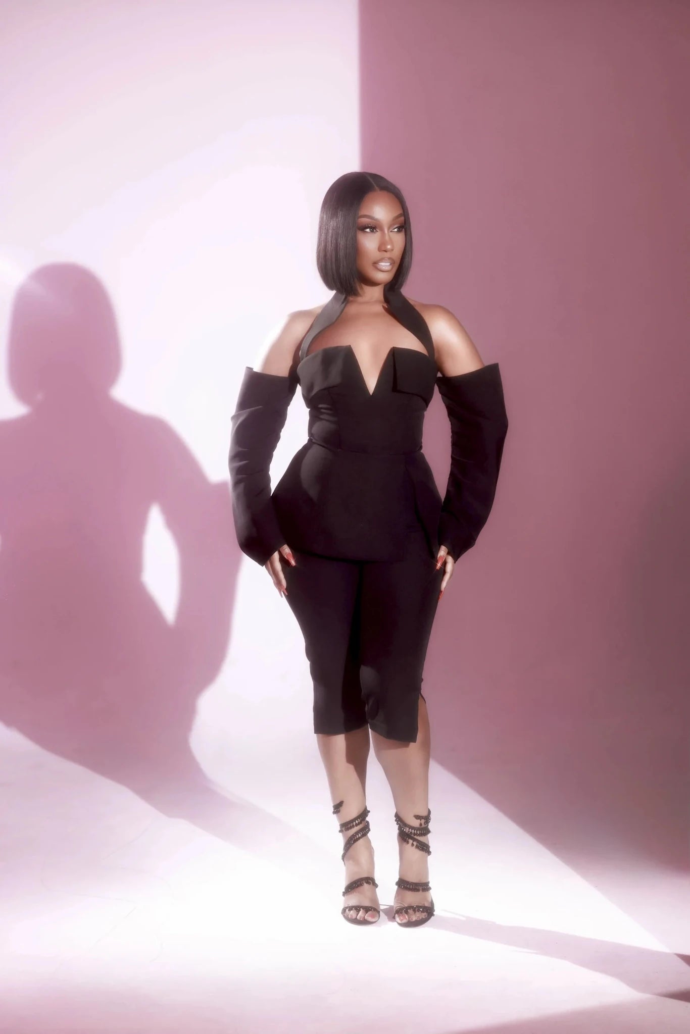 Blair Black Sleeved Capri Set Clothing Ellaé Lisqué